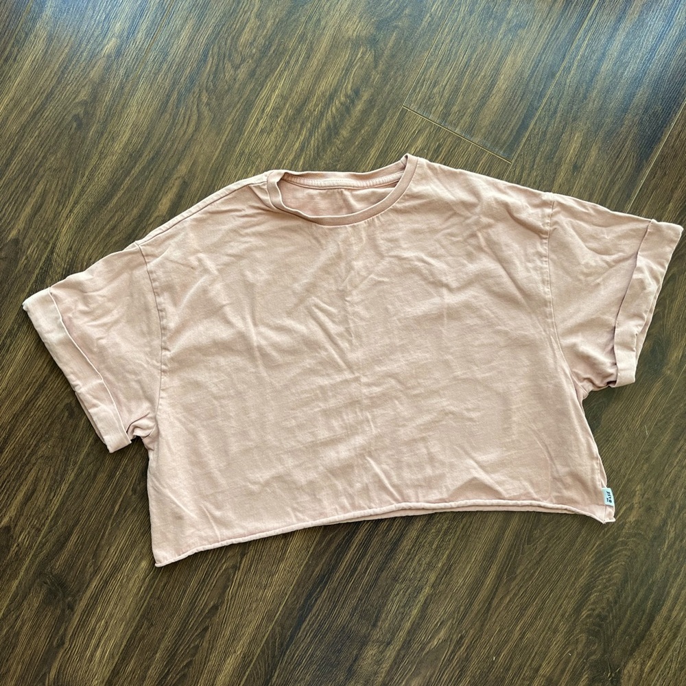 The Latest Scoop Orange Cropped T-Shirt with Rolled Sleeves